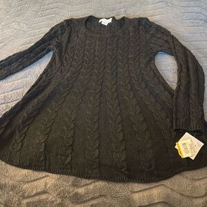 Nwt women’s small metallic black long-sleeved sweater